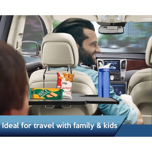 Plateau de siège d’auto pliable multifonction - Table noire/siège d’auto portable à plateau de portable Table à manger comptoir à manger