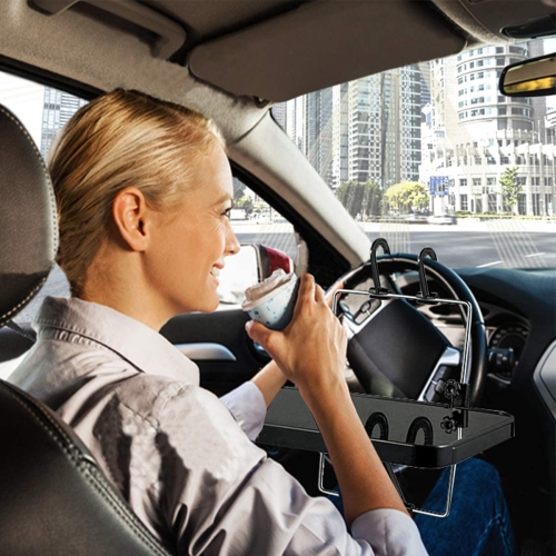 Plateau de siège d’auto pliable multifonction - Table noire/siège d’auto portable à plateau de portable Table à manger comptoir à manger