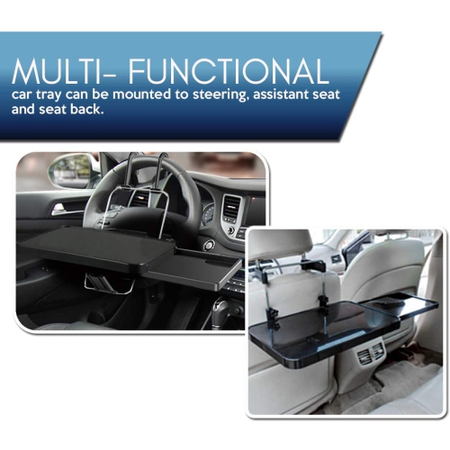 Plateau de siège d’auto pliable multifonction - Table noire/siège d’auto portable à plateau de portable Table à manger comptoir à manger