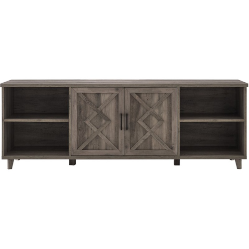 Classic Detailed-Door TV Stand for TVs up to 80" in Gray Wash