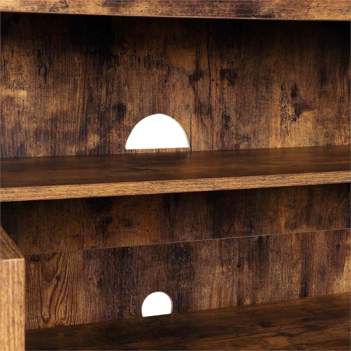 Big Sur Highboy TV Stand with Storage Cabinets in Brown Wood Finish