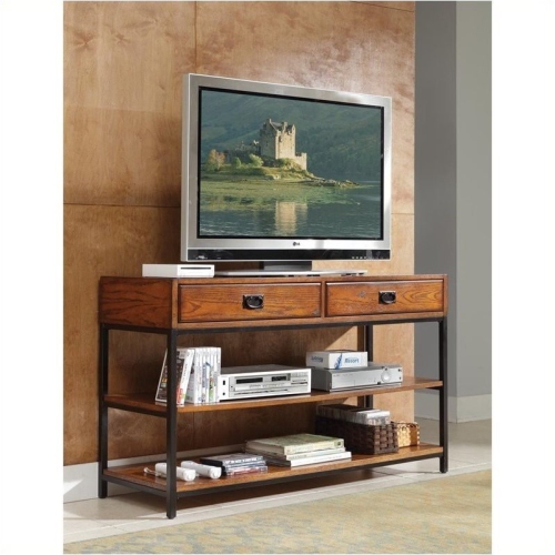 Hawthorne Collections Media Console in Distressed Oak