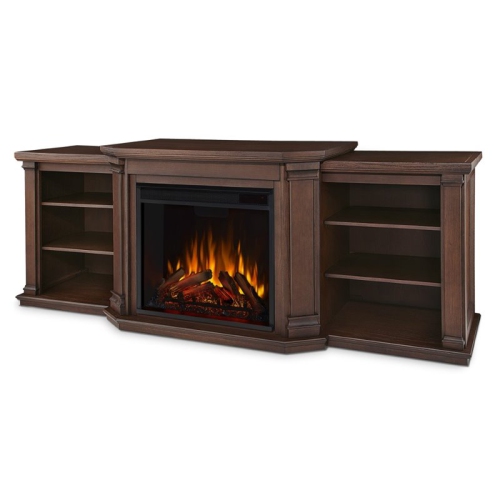 BOWERY HILL  Modern Wood Chocolate Traditional Entertainment Electric Fireplace