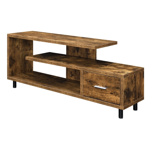 Seal II One-Drawer 60 inch TV Stand with Shelves in Nutmeg Wood Finish