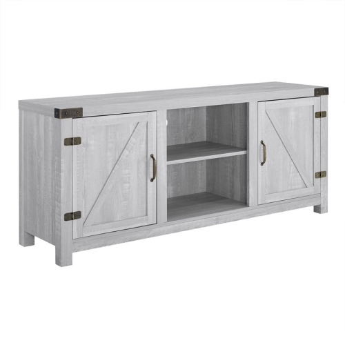 BOWERY HILL  Barndoor Farmhouse 58" Tv Stand In Stone In Grey