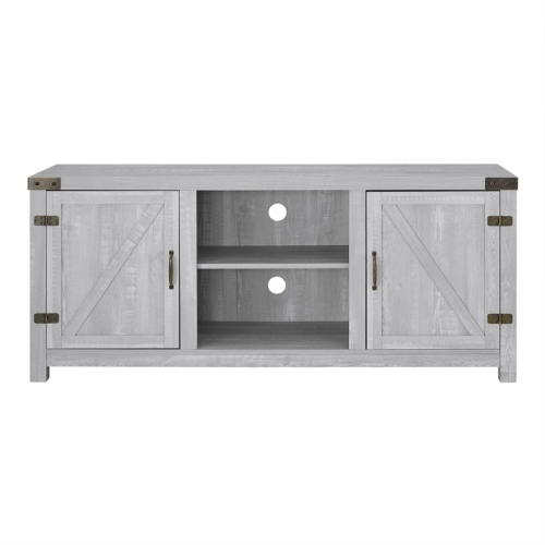 Bowery Hill Barndoor Farmhouse 58" TV Stand in Stone Grey
