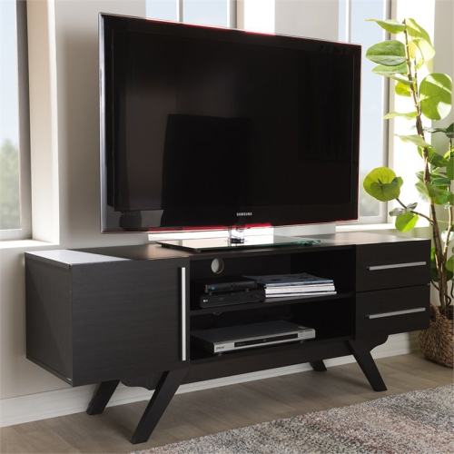 Baxton Studio Ashfield 60" TV Stand in Dark Brown