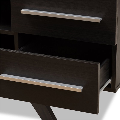Baxton Studio Ashfield 60" TV Stand in Dark Brown