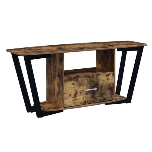 CONVENIENCE CONCEPTS  Graystone 60-Inch One-Drawer Tv Stand With Shelves In Nutmeg Wood Finish