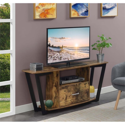 Graystone 60-inch One-Drawer TV Stand with Shelves in Nutmeg Wood Finish