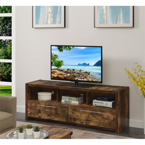 Newport Marbella 60-inch TV Stand with Cabinets and Shelves in Nutmeg Wood