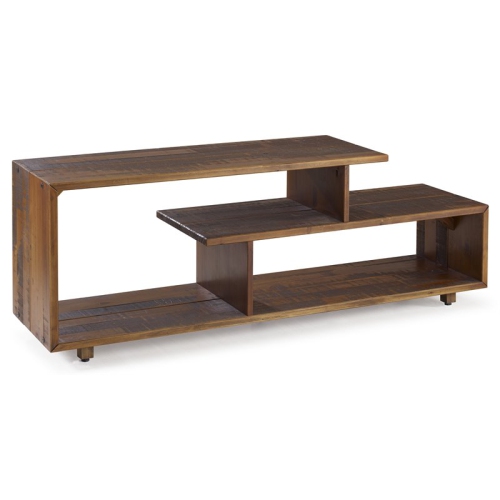 Pemberly Row Modern 60" TV Stand Console in Amber