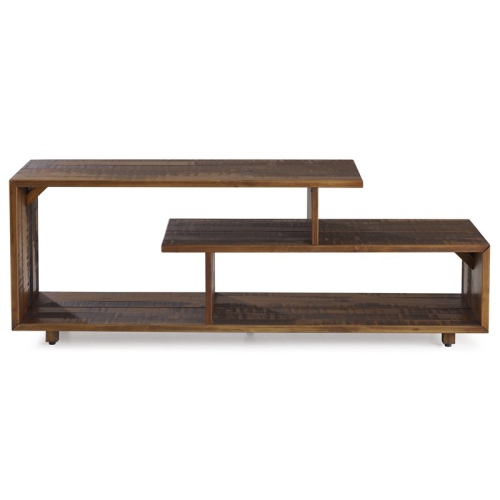 Pemberly Row Modern 60" TV Stand Console in Amber
