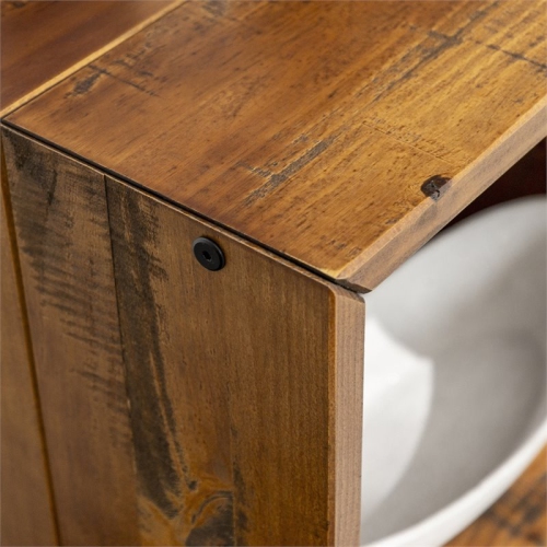 Pemberly Row Modern 60" TV Stand Console in Amber