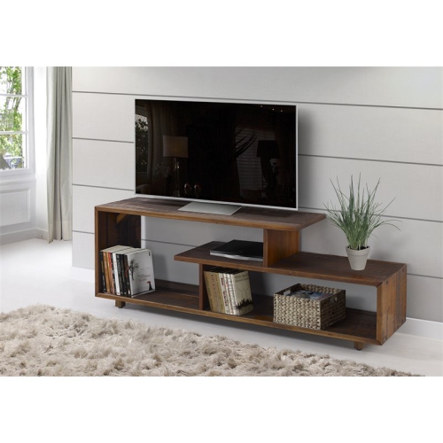 Pemberly Row Modern 60" TV Stand Console in Amber