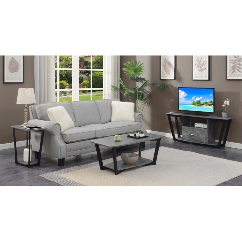 Graystone 60-inch One-Drawer TV Stand with Shelves in Gray Wood Finish