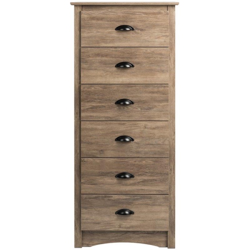 Wright Home Contemporary Wood 6 Drawer Chest in Drifted Gray