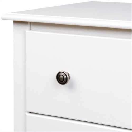 Wright Home Transitional Wood 5 Drawer Chest in White