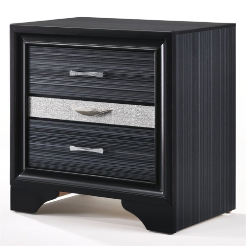 BOWERY HILL  Square 3 Drawers Nightstand In Black