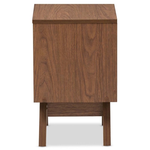 Bowery Hill 2 Drawer Nightstand in White and Walnut Brown