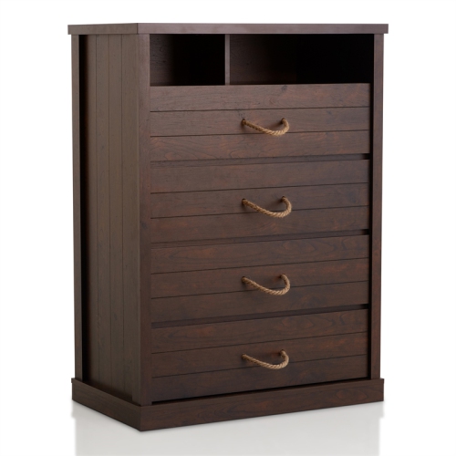 FURNITURE OF AMERICA  Kelsey 4 Drawer Chest In Vintage Walnut