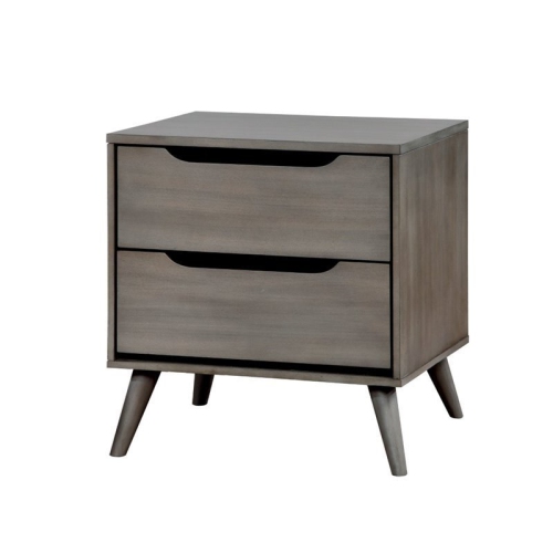 BOWERY HILL  2 Drawer Nightstand In In Gray