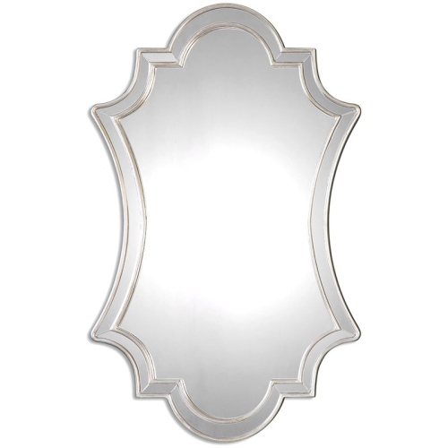 Bowery Hill Contemporary Antiqued Silver Wall Mirror