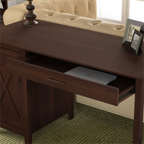 Bush Furniture Key West 54" Computer Desk with Storage in Bing Cherry