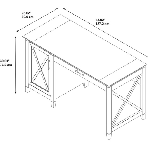 Bush Furniture Key West 54" Computer Desk with Storage in Bing Cherry