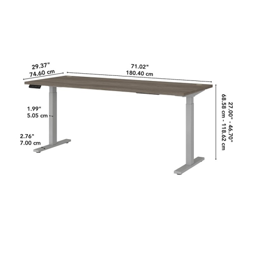 Move 60 Series 72W x 30D Adjustable Desk in Modern Hickory - Engineered Wood