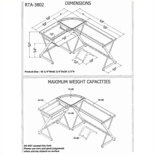 Scranton & Co L-Shape Glass Top Computer Desk