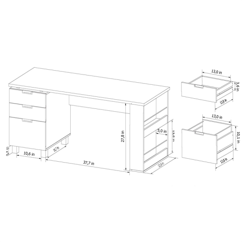 Furniture of America Nickolas Modern Wood 3-Drawer Office Desk in Espresso