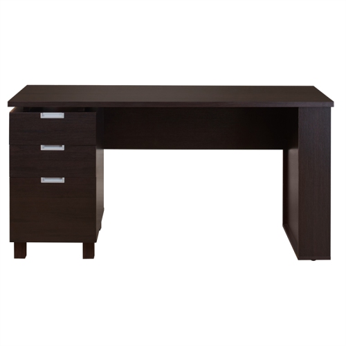 Furniture of America Nickolas Modern Wood 3-Drawer Office Desk in Espresso