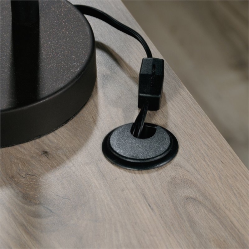 Pemberly Row Contemporary Wood L-Shape Computer Desk in Laurel Oak