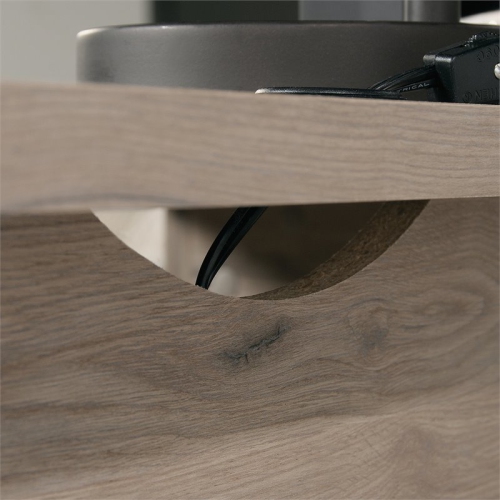 Pemberly Row Contemporary Wood L-Shape Computer Desk in Laurel Oak