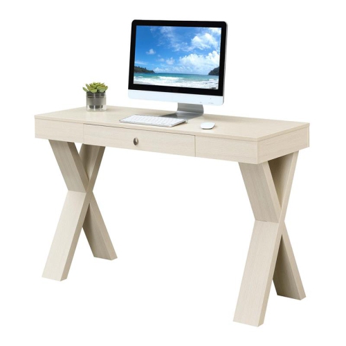 Convenience Concepts Newport One-Drawer Desk in Ivory Wood Finish