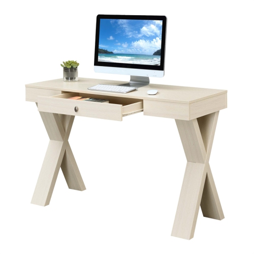 Convenience Concepts Newport One-Drawer Desk in Ivory Wood Finish