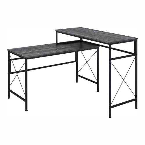 FURNITURE OF AMERICA  Washall Industrial Wood Computer Desk With USB In In Gray