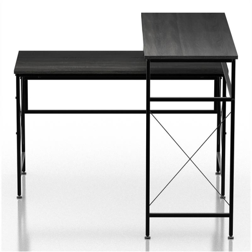 Furniture of America Washall Industrial Wood Computer Desk with USB in Gray