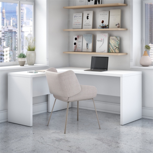 Echo L Shaped Desk in Pure White - Engineered Wood