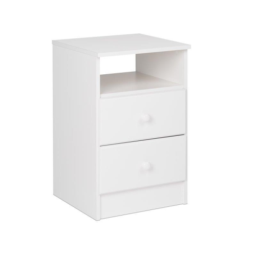 WRIGHT HOME  Modern Wood 2 Drawer Nightstand In White