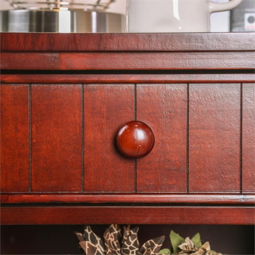 Furniture of America Dimanche Solid Wood 1-Drawer Nightstand in Cherry