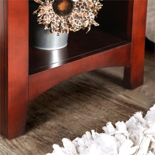 Furniture of America Dimanche Solid Wood 1-Drawer Nightstand in Cherry