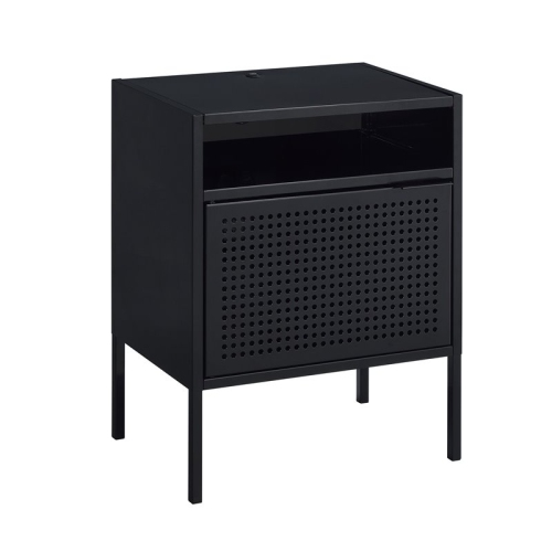 Picket House Furnishings Gemma Metal Nightstand with USB Port in Black Best Buy Canada