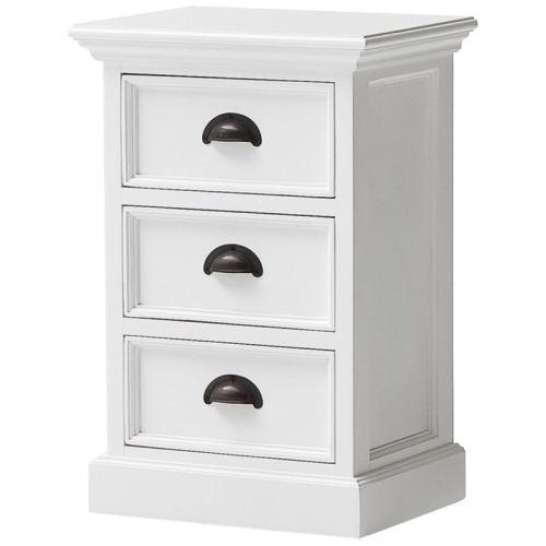 Beaumont Lane Wood 3 Drawer Nightstand/ Bedside in Pure White