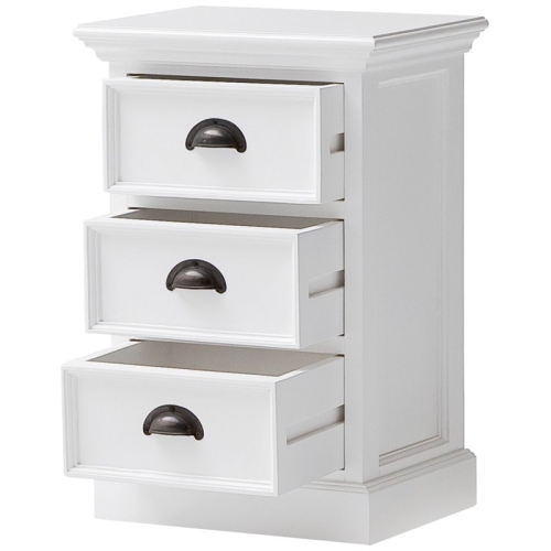 Beaumont Lane Wood 3 Drawer Nightstand/ Bedside in Pure White