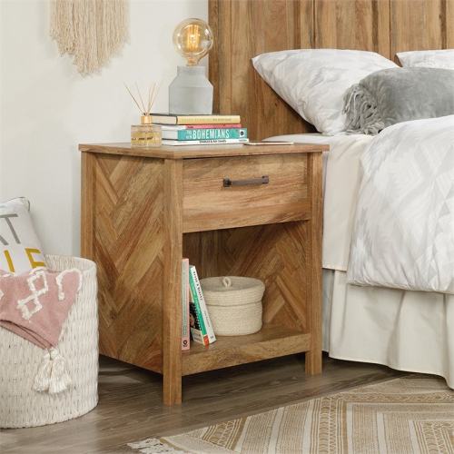 Pemberly Row Wood Bedroom Nightstand in Sindoori Mango Brown