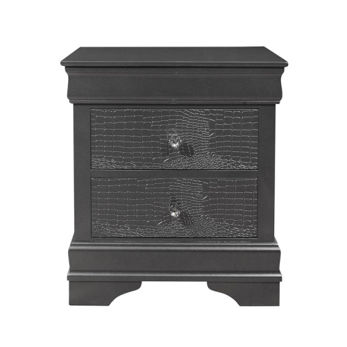 GLOBAL FURNITURE USA  Pompei Metallic Gray Nightstand