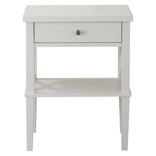 Bowery Hill Contemporary Wood Nightstand in White