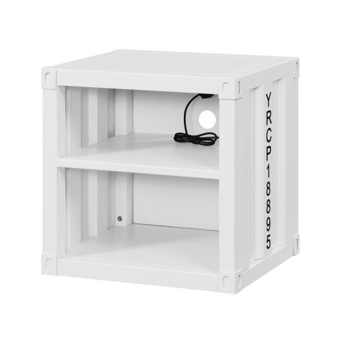 BOWERY HILL  Contemporary Nightstand With Open Storage In White